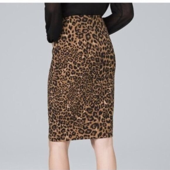 NWOT White House Black Market Leopard Pencil Skirt - Picture 2 of 4